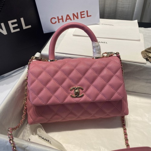 Chanel Caviar Quilted 23cm Coco Handle Flap Pink Chanel Caviar Quilted 23cm Coco Handle Flap Pink