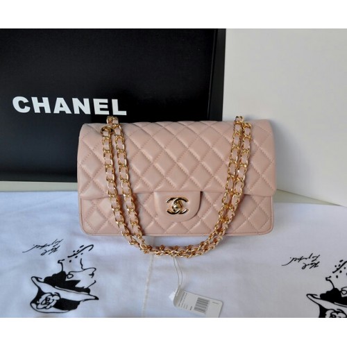 Chanel Lambskin Quilted Medium Double Flap Pink/G Chanel Lambskin Quilted Medium Double Flap Pink/G
