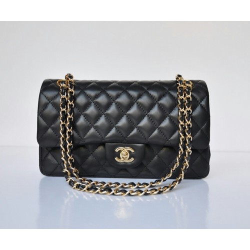 Chanel Lambskin Quilted Medium Double Flap Black/G Chanel Lambskin Quilted Medium Double Flap Black/G