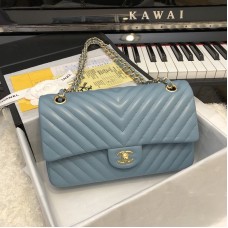 Chanel Classic 2.55 Flap Bag Lambskin V Line Blue Chanel Classic 2.55 Flap Bag Lambskin V Line Blue