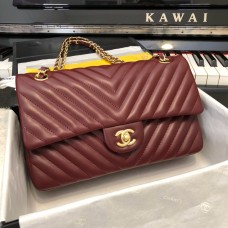 Chanel Classic 2.55 Flap Bag Lambskin V Line Burgundy Chanel Classic 2.55 Flap Bag Lambskin V Line Burgundy