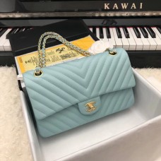 Chanel Classic 2.55 Flap Bag Lambskin V Line Light Blue Chanel Classic 2.55 Flap Bag Lambskin V Line Light Blue