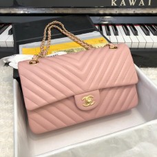 Chanel Classic 2.55 Flap Bag Lambskin V Line Pink Chanel Classic 2.55 Flap Bag Lambskin V Line Pink