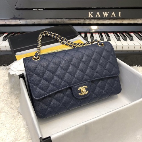 Chanel Classic Flap Medium Bag New Caviar Deep Blue Chanel Classic Flap Medium Bag New Caviar Deep Blue
