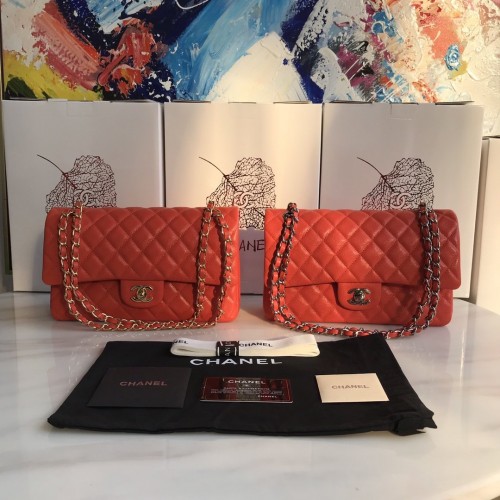 Chanel 1112 Flap Shoulder bag Caviar Orange Red Chanel 1112 Flap Shoulder bag Caviar Orange Red