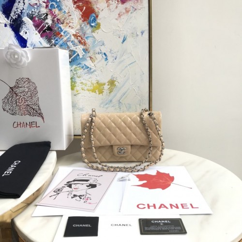 Chanel 1112 Flap Shoulder bag Apricot Patent Leather Silver Chanel 1112 Flap Shoulder bag Apricot Patent Leather Silver