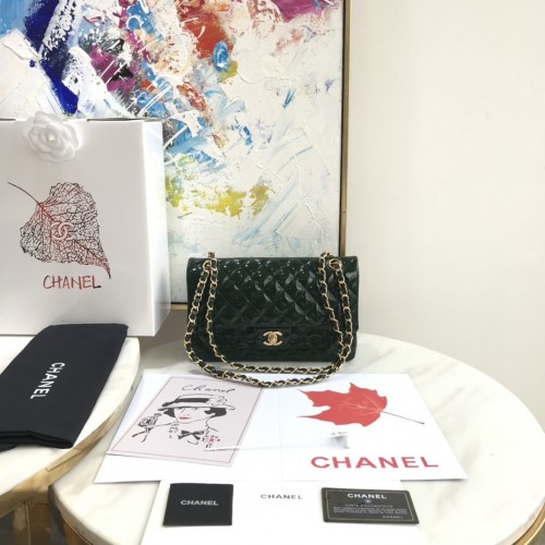 Chanel 1112 Flap Shoulder bag Dark Green Patent Leather Gold Chanel 1112 Flap Shoulder bag Dark Green Patent Leather Gold