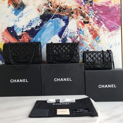 Chanel Classic Flap Bag Oil Leather So Black Chanel Classic Flap Bag Oil Leather So Black