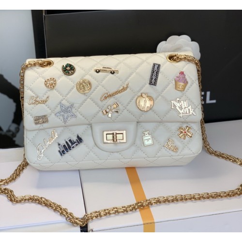 Chanel 2021 New Perfume Bottle Badge Cowhide Bag White Chanel 2021 New Perfume Bottle Badge Cowhide Bag White