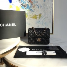 Chanel Lambskin Quilted Mini Double Flap Bag Black/G 1115