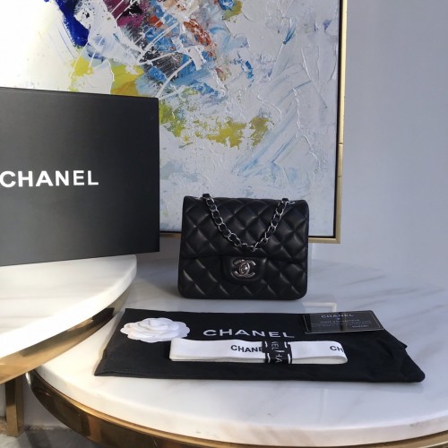 Chanel Lambskin Quilted Mini Double Flap Bag Black/S 1115 Chanel Lambskin Quilted Mini Double Flap Bag Black/S 1115