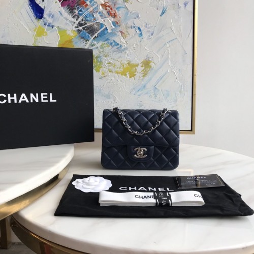 Chanel Lambskin Quilted Mini Double Flap Bag Blue/S 1115 Chanel Lambskin Quilted Mini Double Flap Bag Blue/S 1115