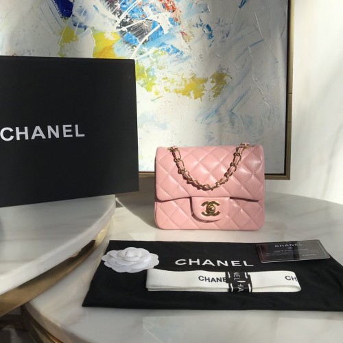 Chanel Lambskin Quilted Mini Double Flap Bag Pink/G 1115 Chanel Lambskin Quilted Mini Double Flap Bag Pink/G 1115