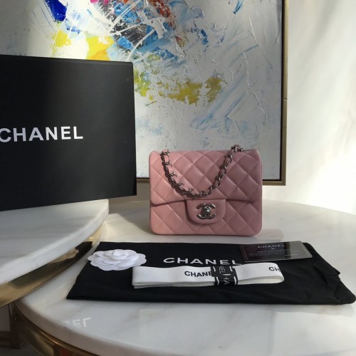 Chanel Lambskin Quilted Mini Double Flap Bag Pink/S 1115 Chanel Lambskin Quilted Mini Double Flap Bag Pink/S 1115