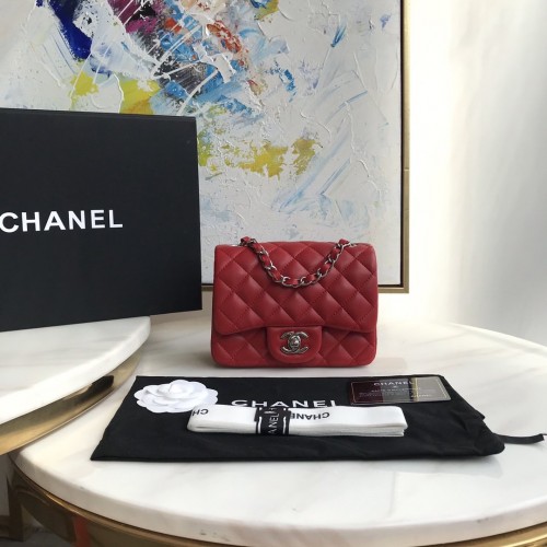 Chanel Lambskin Quilted Mini Double Flap Bag Red/S 1115 Chanel Lambskin Quilted Mini Double Flap Bag Red/S 1115
