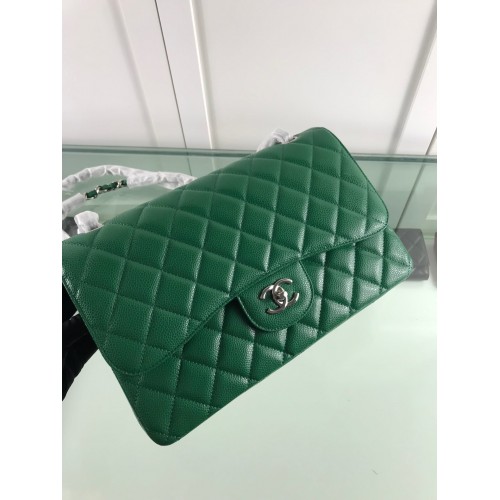 Chanel 1113 Large Flap Bag Caviar Green Chanel 1113 Large Flap Bag Caviar Green