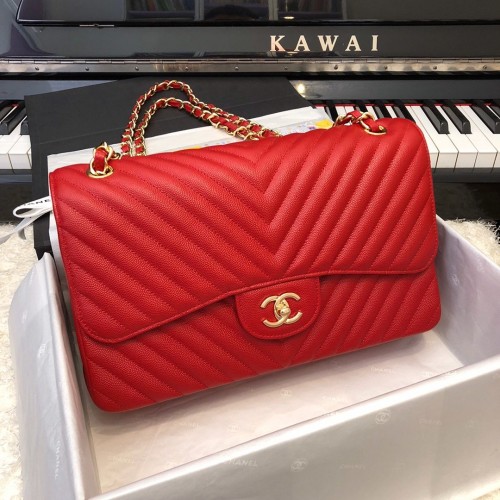 Chanel 1113 Large Flap Bag Caviar V Line Red Chanel 1113 Large Flap Bag Caviar V Line Red