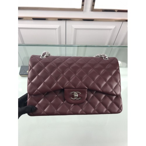 Chanel 1113 Large Flap Bag Lambskin Burgundy Chanel 1113 Large Flap Bag Lambskin Burgundy