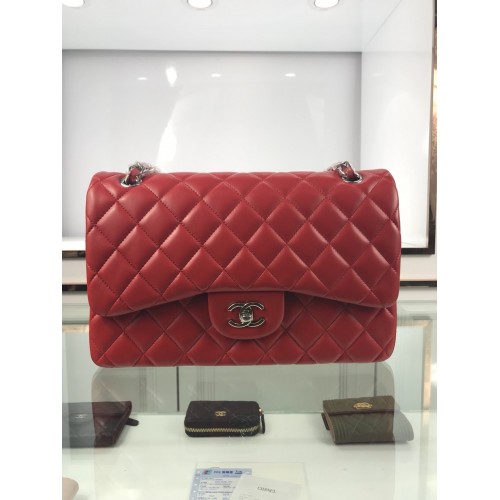 Chanel 1113 Large Flap Bag Lambskin Red Chanel 1113 Large Flap Bag Lambskin Red