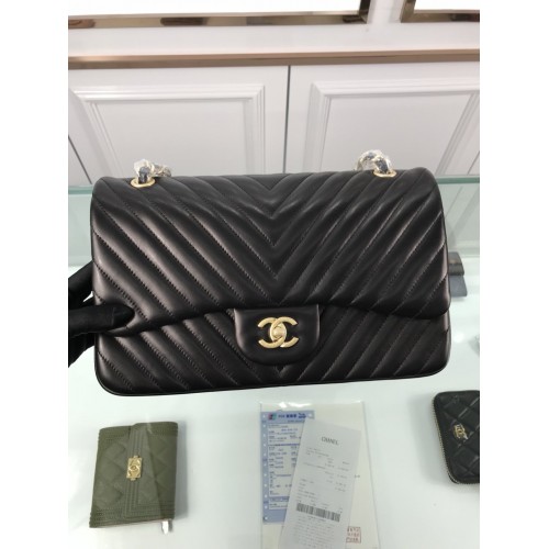 Chanel 1113 Large Flap Bag Lambskin V Line Black Chanel 1113 Large Flap Bag Lambskin V Line Black