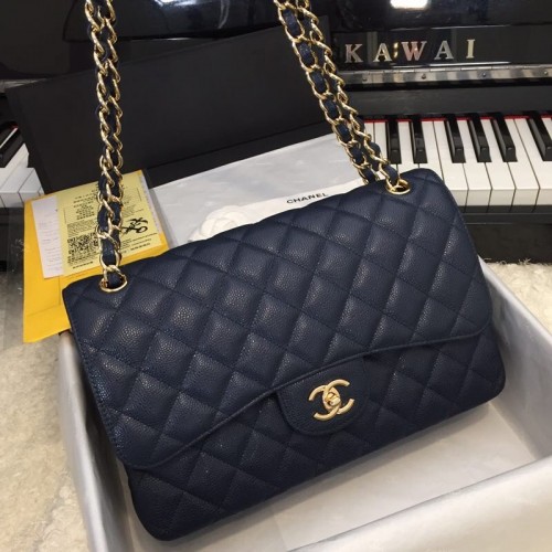 Chanel 1113 Large Flap Bag New Caviar Navy Blue Chanel 1113 Large Flap Bag New Caviar Navy Blue