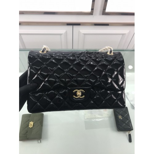 Chanel 1113 Large Flap Bag Patent Leather Black Chanel 1113 Large Flap Bag Patent Leather Black