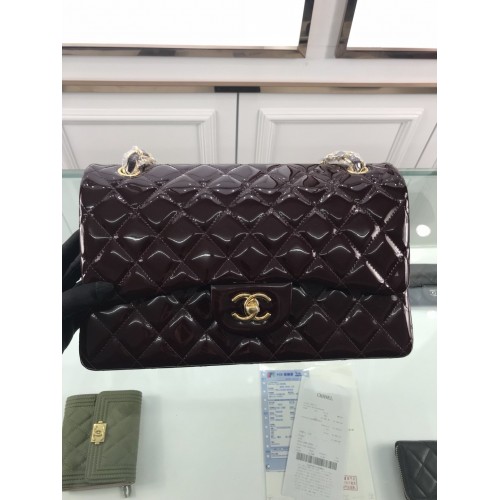 Chanel 1113 Large Flap Bag Patent Leather Burgundy Chanel 1113 Large Flap Bag Patent Leather Burgundy