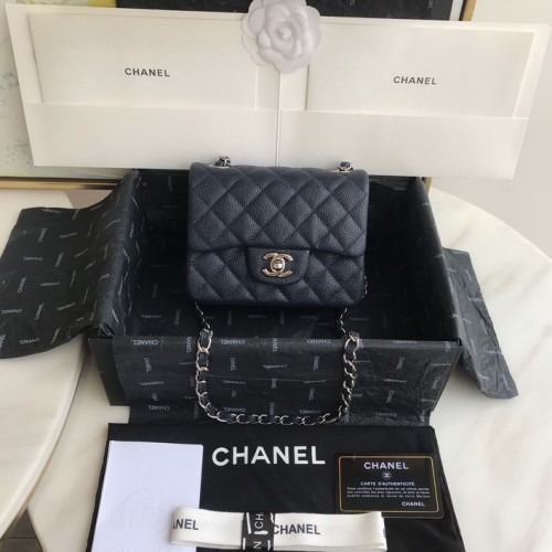 Chanel Mini Flap Bag 1115 Caviar Leather Dark Blue Chanel Mini Flap Bag 1115 Caviar Leather Dark Blue