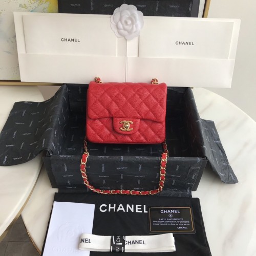 Chanel Mini Flap Bag 1115 Caviar Leather Red Hardware Chanel Mini Flap Bag 1115 Caviar Leather Red Hardware