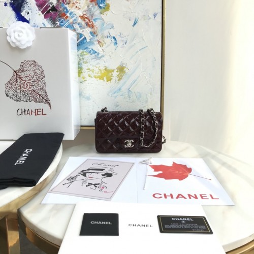 Chanel Small Flap Bag 1116 Patent Leather Burgundy Chanel Small Flap Bag 1116 Patent Leather Burgundy