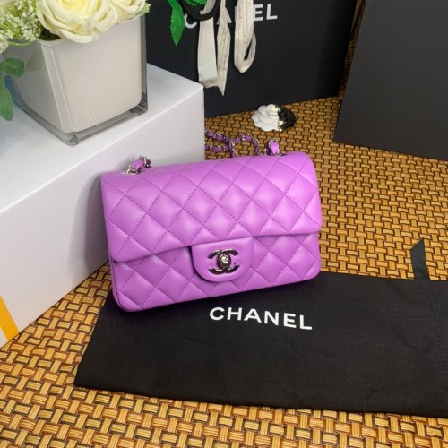 Chanel Small Flap Bag Lambskin Purple 1116 Chanel Small Flap Bag Lambskin Purple 1116