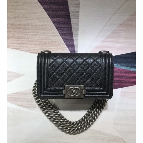Chanel Small Boy Chanel Handbag Grain Embossed Calfskin And Vintage Textured Metal A67085 Chanel Small Boy Chanel Handbag Grain Embossed Calfskin And Vintage Textured Metal A67085