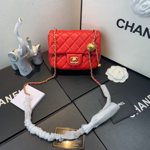 Chanel Mini Flap Bag Lambskin & Gold-Tone Metal AS1786 Red Chanel Mini Flap Bag Lambskin & Gold-Tone Metal AS1786 Red
