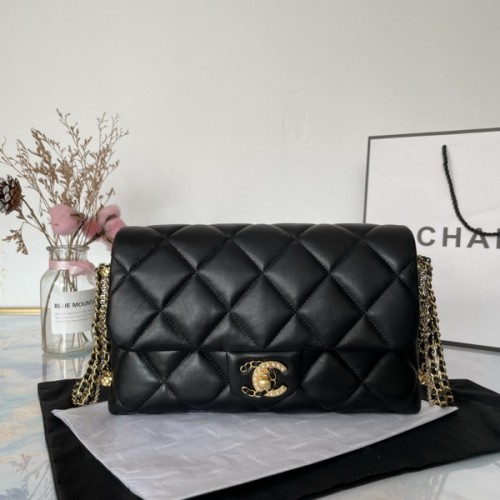 Chanel Fall-Winter 2021/2022 Flap Bag Lambskin Gold Metal AS2563 Black Chanel Fall-Winter 2021/2022 Flap Bag Lambskin Gold Metal AS2563 Black