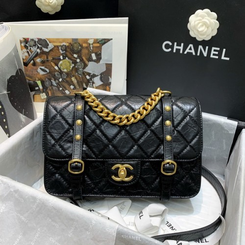 Chanel Flap Bag Twill Vintage Calfskin Gold Metal AS2696 Black Chanel Flap Bag Twill Vintage Calfskin Gold Metal AS2696 Black