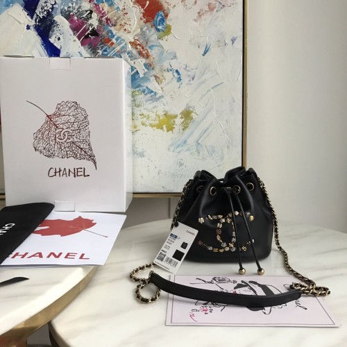 Chanel Bucket Charms Black 1882 Chanel Bucket Charms Black 1882