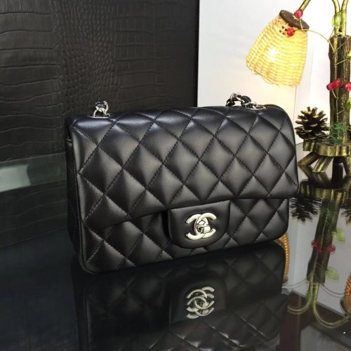 Chanel Small Flap Bag Italy Lambskin Black Hardware 1116 Chanel Small Flap Bag Italy Lambskin Black Hardware 1116