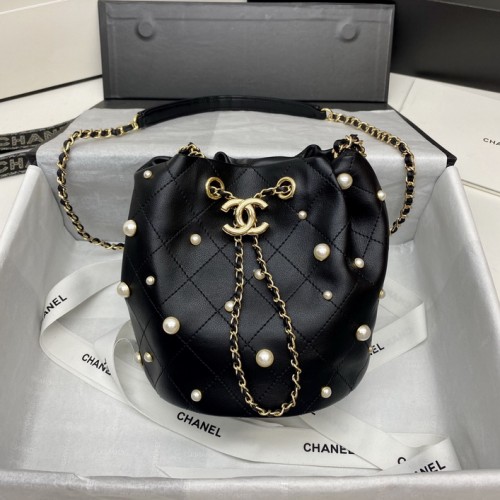 Chanel Pearl cosmetic Bucket Bag Black Chanel Pearl cosmetic Bucket Bag Black