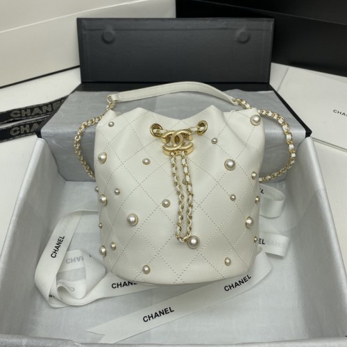 Chanel Pearl cosmetic Bucket Bag White Chanel Pearl cosmetic Bucket Bag White