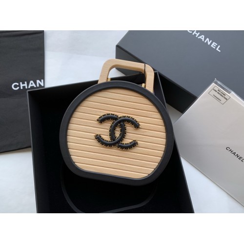 Chanel 2022 Early Spring Small Vanity Case Beech Wood Calfskin AS2928 Chanel 2022 Early Spring Small Vanity Case Beech Wood Calfskin AS2928