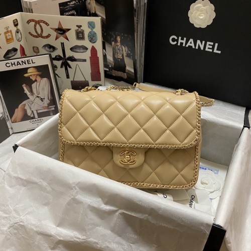 Chanel Classic Flap Chain Handbag Khaki Chanel Classic Flap Chain Handbag Khaki