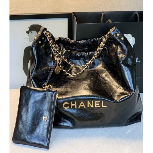 Chanel New 2021 Cable Mouth Shopping Bag Black Chanel New 2021 Cable Mouth Shopping Bag Black