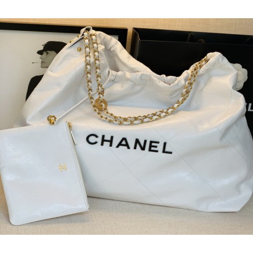 Chanel New 2021 Cable Mouth Shopping Bag White Chanel New 2021 Cable Mouth Shopping Bag White