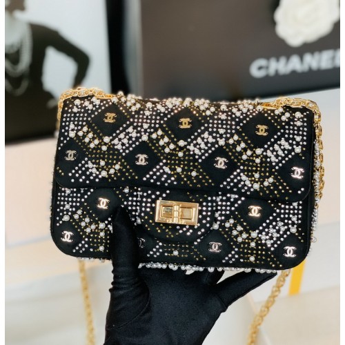 Chanel 2022 Mini 2.55 HandBag Crystal Pearls Chanel 2022 Mini 2.55 HandBag Crystal Pearls