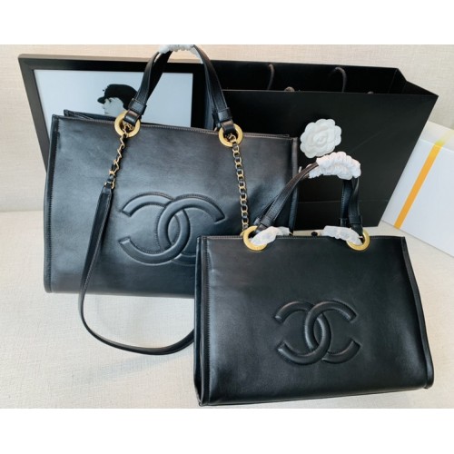 Chanel 2022 Lambskin Shopping Bag Black Chanel 2022 Lambskin Shopping Bag Black