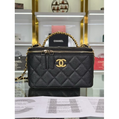 Chanel 2022 Calfskin Vanity Case AP2805 Black Chanel 2022 Calfskin Vanity Case AP2805 Black