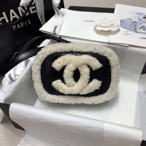 Chanel 19 Bag Sheep Wool Big C AS0406 White Chanel 19 Bag Sheep Wool Big C AS0406 White