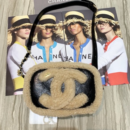 Chanel 19 Bag Sheep Wool Big C AS0406 Apricot Chanel 19 Bag Sheep Wool Big C AS0406 Apricot