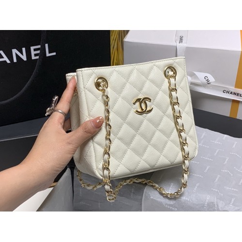 Chanel 2022 SS Leather Tote Bucket Bag AS3176 Apricot Chanel 2022 SS Leather Tote Bucket Bag AS3176 Apricot