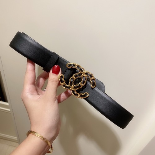 Chanel Leather Belt 30mm Black Chanel Leather Belt 30mm Black